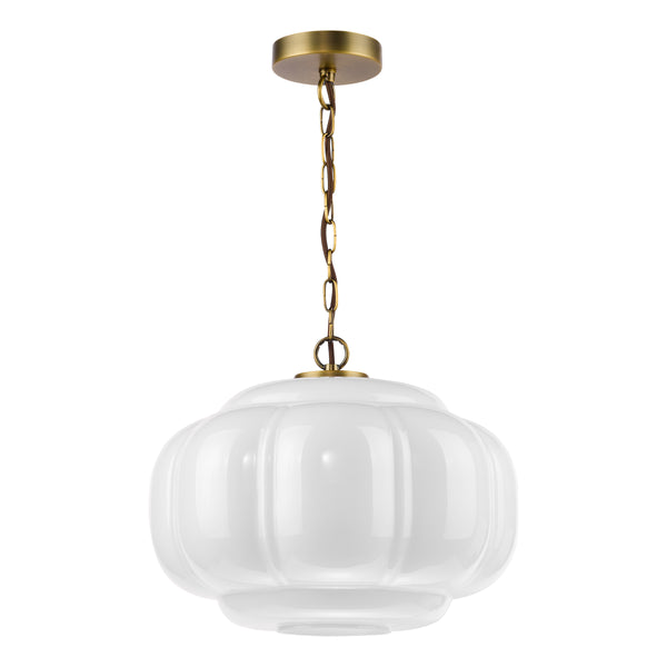 Sumitra Large Antique Bronze Pendant with Opal Glass Shade