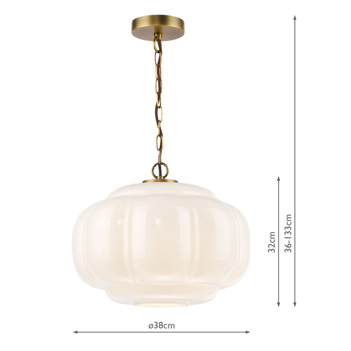Sumitra Large Antique Bronze Pendant with Opal Glass Shade