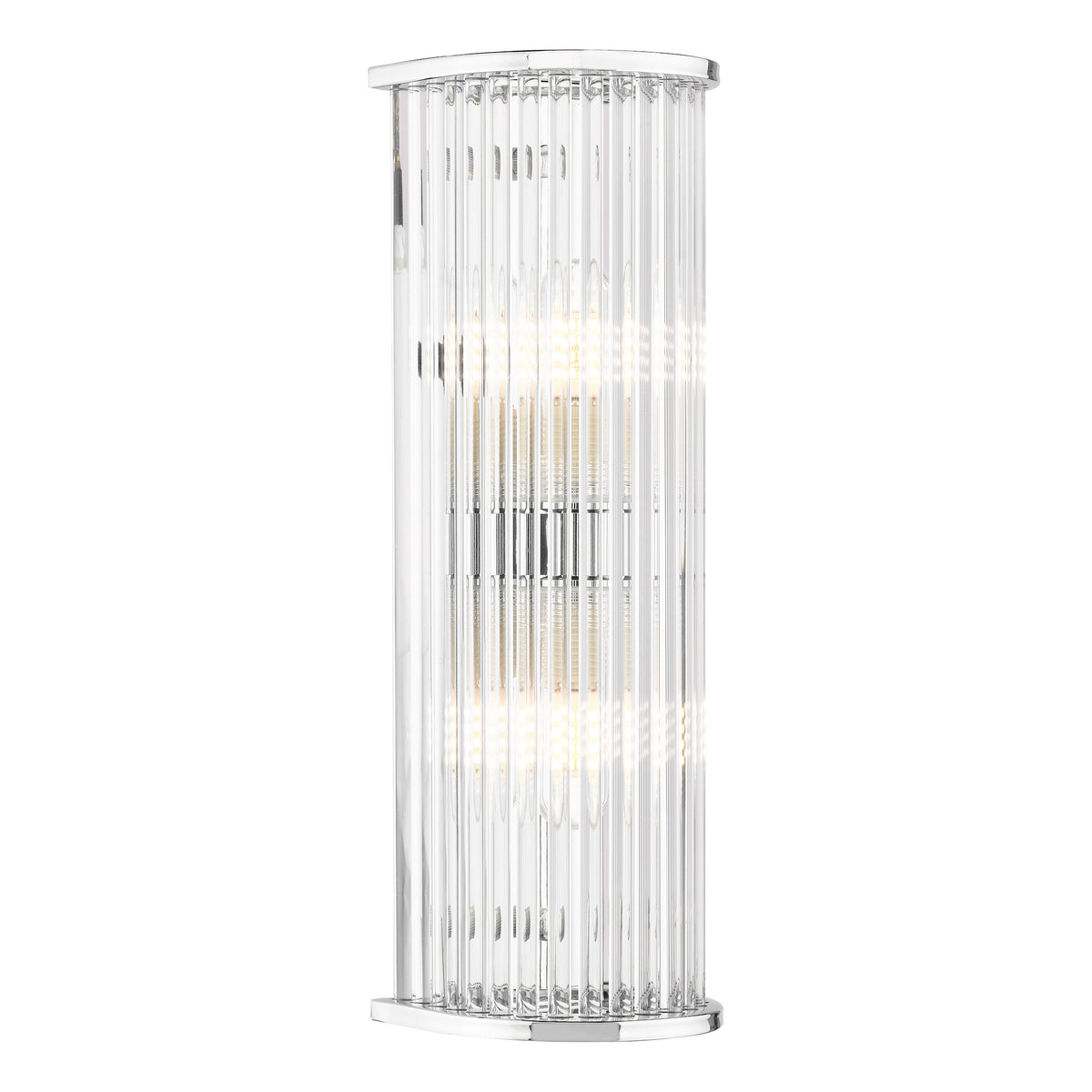Tobiah IP44 Bathroom Wall Light in Polished Chrome with Clear Glass Rods
