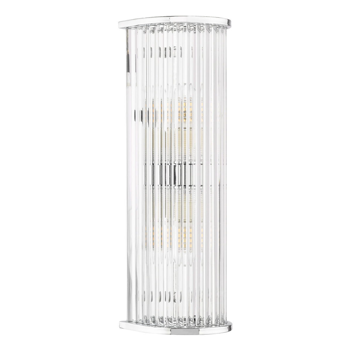 Tobiah IP44 Bathroom Wall Light in Polished Chrome with Clear Glass Rods
