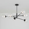 Vignette Six Light Pendant In Matt Black with Clear Twisted Glass Shades