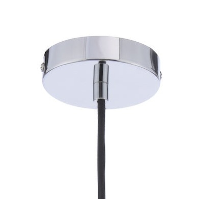 Vignette Six Light Pendant In Polished Chrome with Green Dimpled Glass Shades