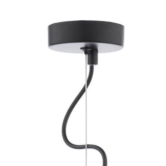 Vine Ten Light Cluster Pendant In Satin Black with Smoked & Clear Ribbed Glass Shades