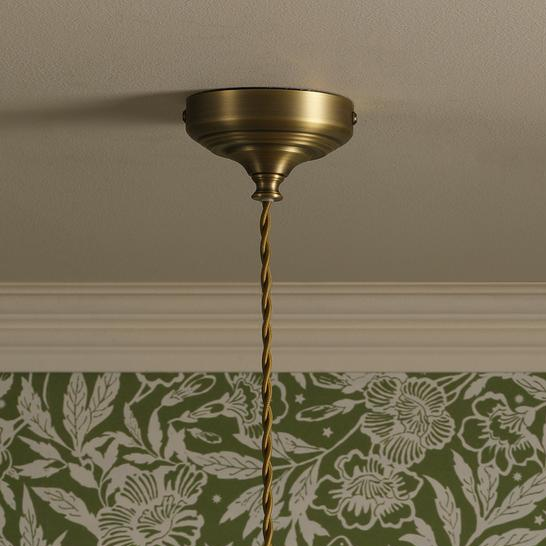 Wollaton Pendant In Matt Antique Brass and Matt White