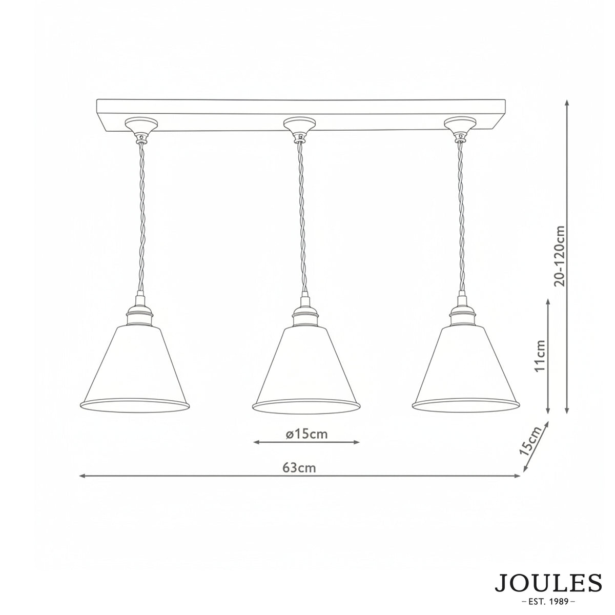 Wollaton 3 Drop Linear Pendant In Matt Antique Brass and Matt White