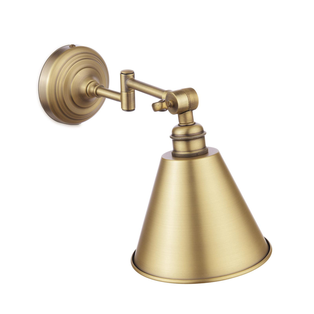 Joules Wollaton swing arm wall light in matt antique brass