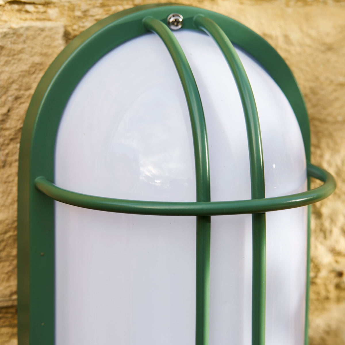 Harbour Bulkhead E27 Oval IP44 Exterior in Thistle Green