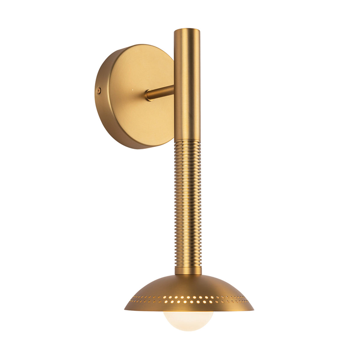 Arden Single Arm LED Wall Sconce in Brushed Gold and Opal Glass