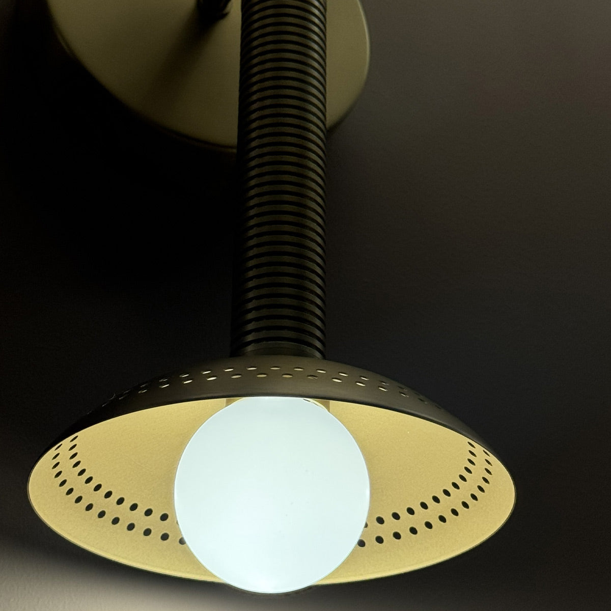 Arden Single Arm LED Wall Sconce in Brushed Gold and Opal Glass
