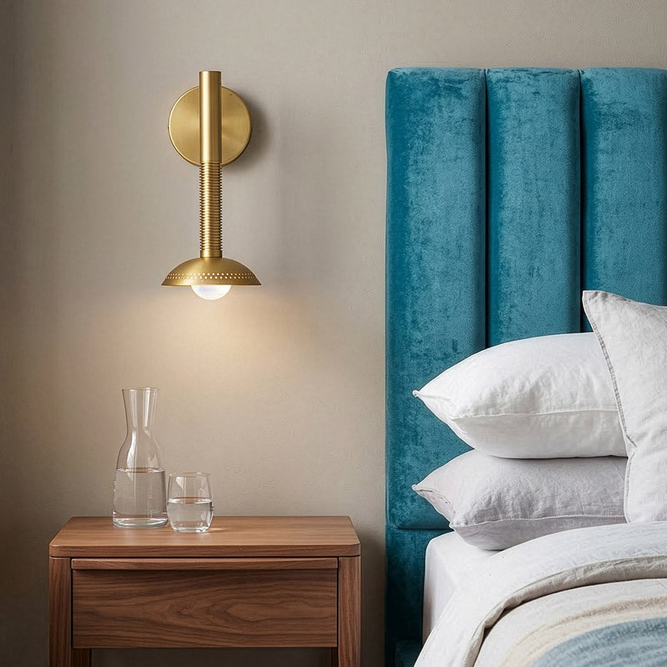 Arden Single Arm LED Wall Sconce in Brushed Gold and Opal Glass