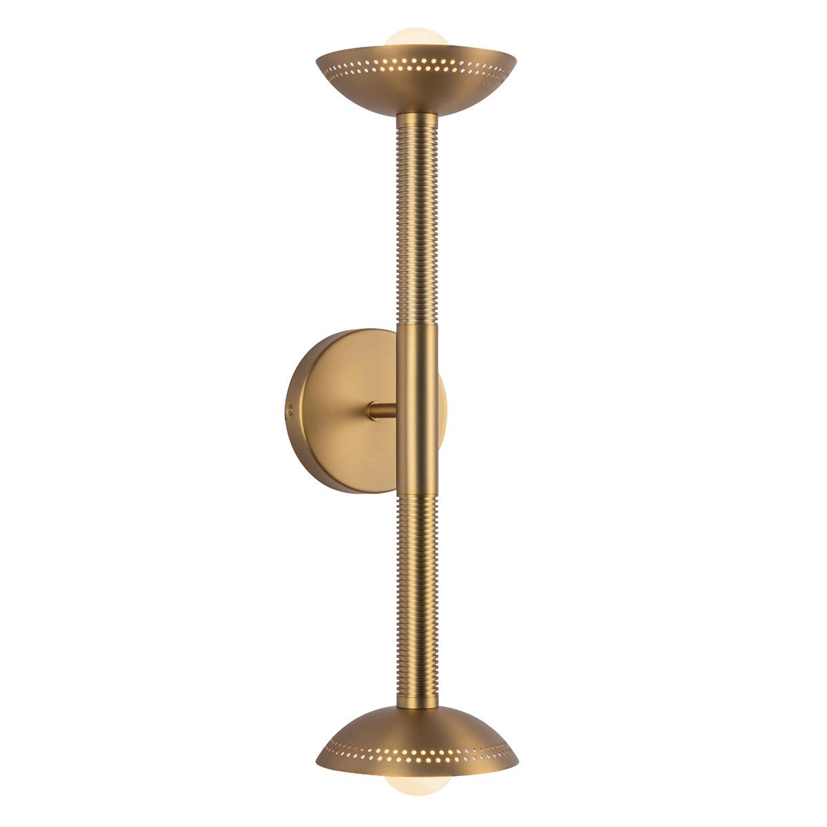 Arden Twin Arm LED Wall Sconce in Brushed Gold and Opal Glass