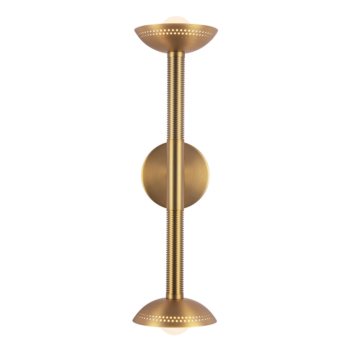 Arden Twin Arm LED Wall Sconce in Brushed Gold and Opal Glass