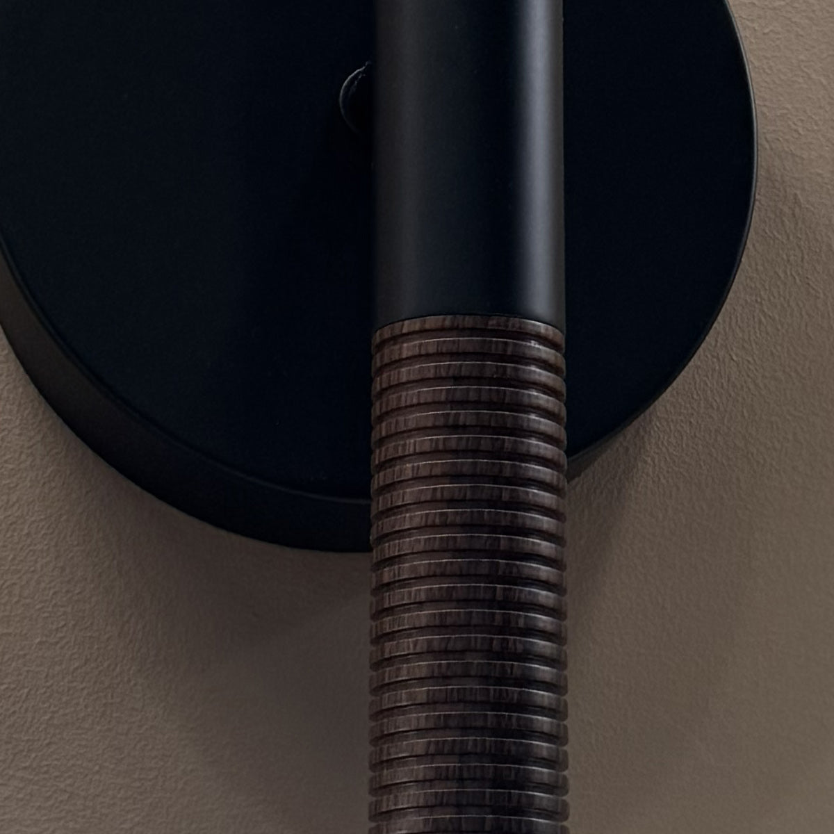 Arden Twin Arm LED Wall Sconce in Matte Black with Walnut Wood Veneer and Opal Glass