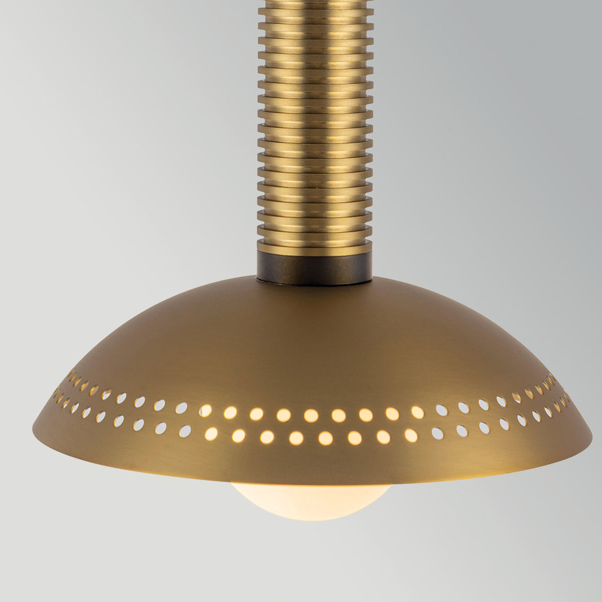 Arden Single Drop LED Pendant in Brushed Gold and Opal Glass