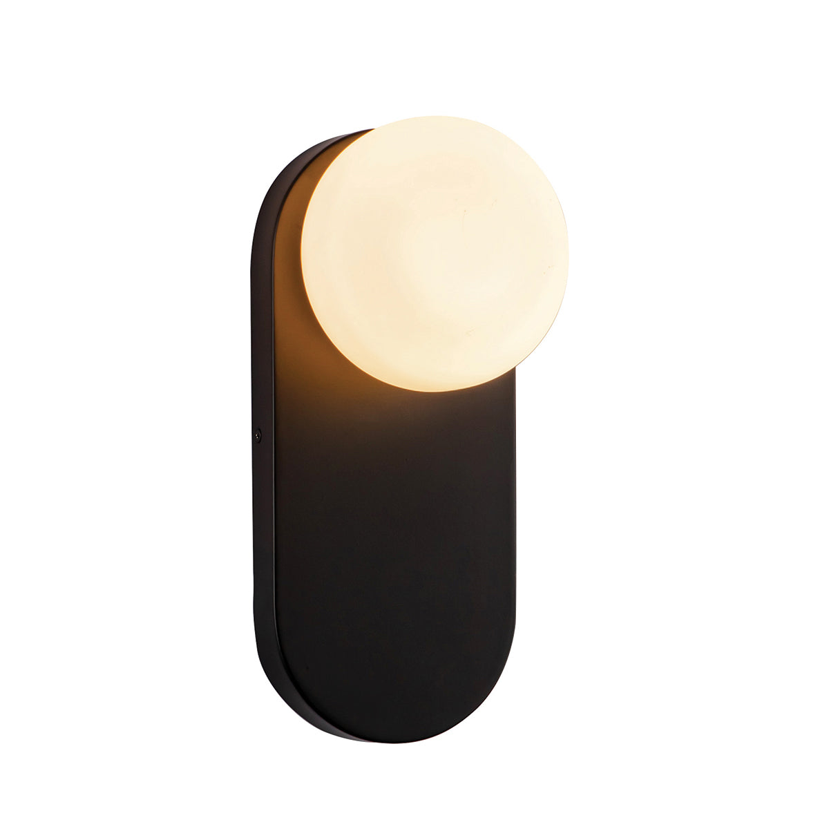 Ariel Wall Light in Matte Black with Opal Glass Diffuser