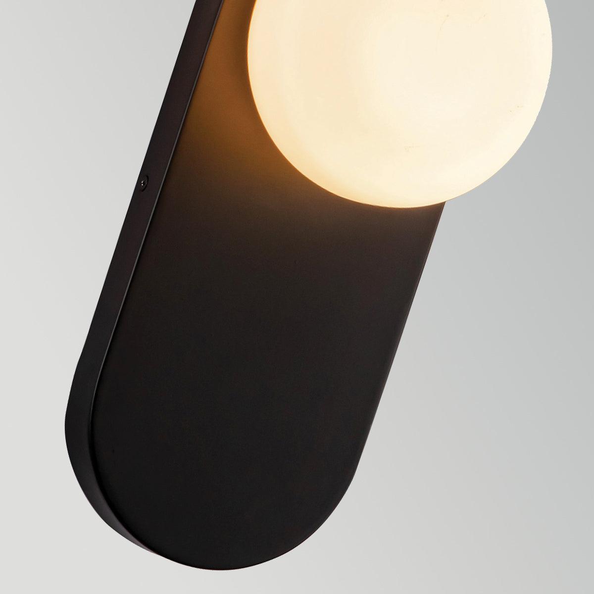 Ariel Wall Light in Matte Black with Opal Glass Diffuser