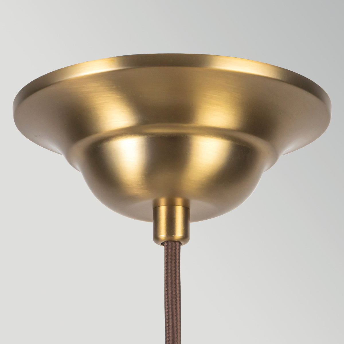 Crosby Four Light Switched Pendant in Brushed Gold and Spandex Fabric Shade
