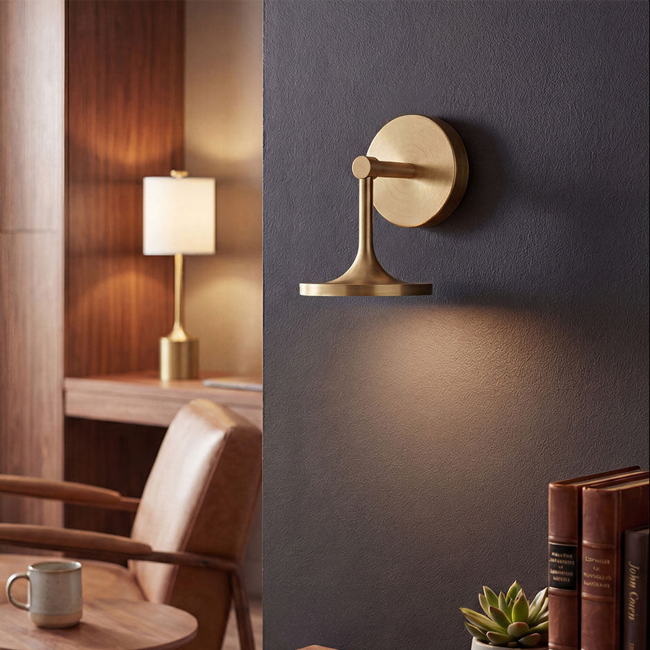 Issa IP44 LED Single Wall Light in Brushed Gold with Frosted Diffuser