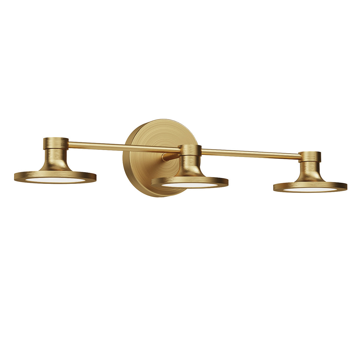 Issa IP44 LED Triple Wall Light in Brushed Gold with Frosted Diffusers