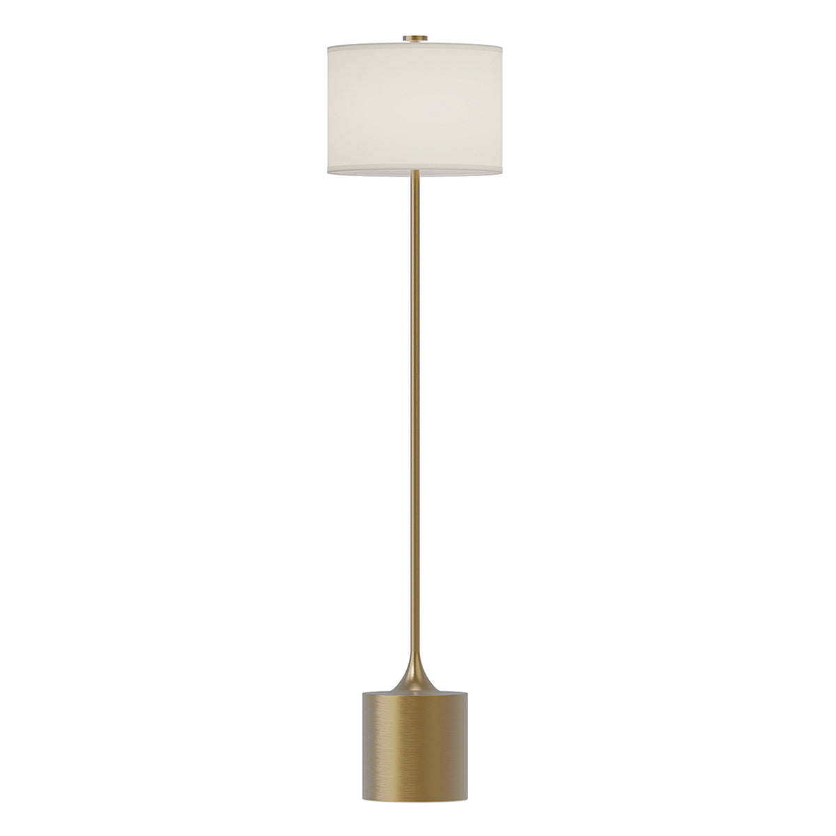 Issa Floor Lamp in Brushed Gold with Ivory Linen Shade