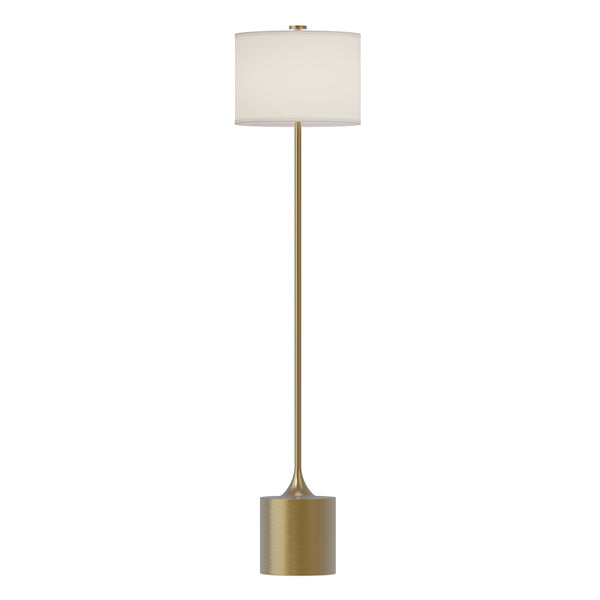Issa Floor Lamp in Brushed Gold with Ivory Linen Shade
