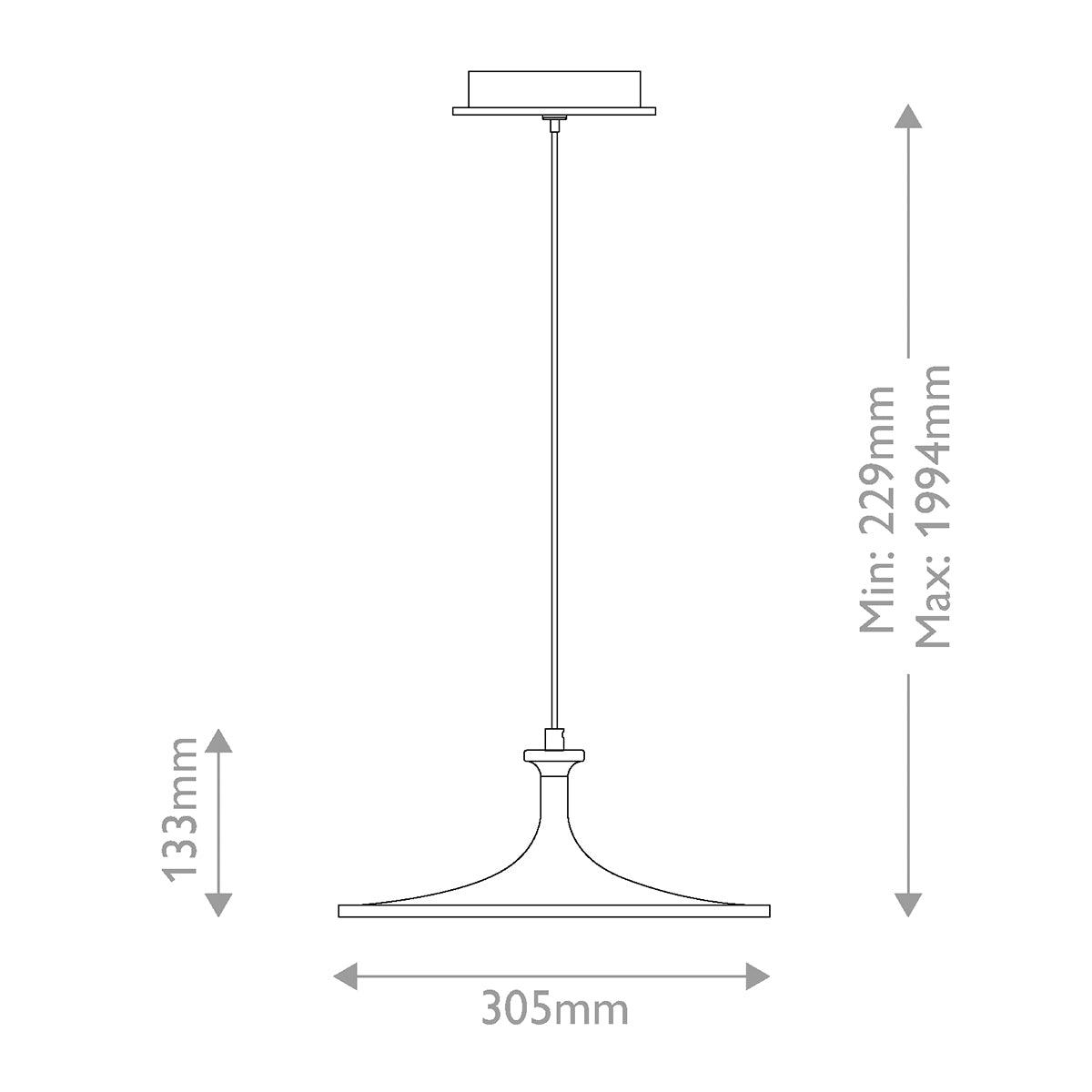 Issa Single Drop LED Pendant in Brushed Gold with Frosted Diffuser