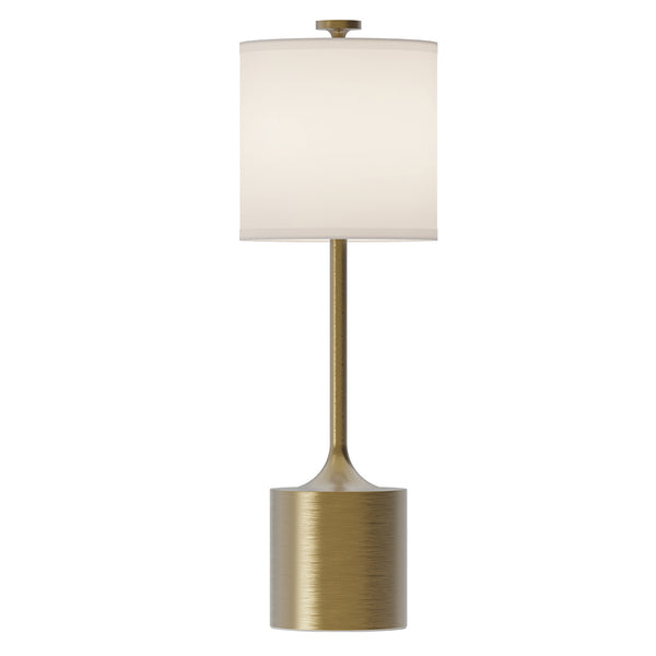 Issa Table Lamp in Brushed Gold with Ivory Linen Shade