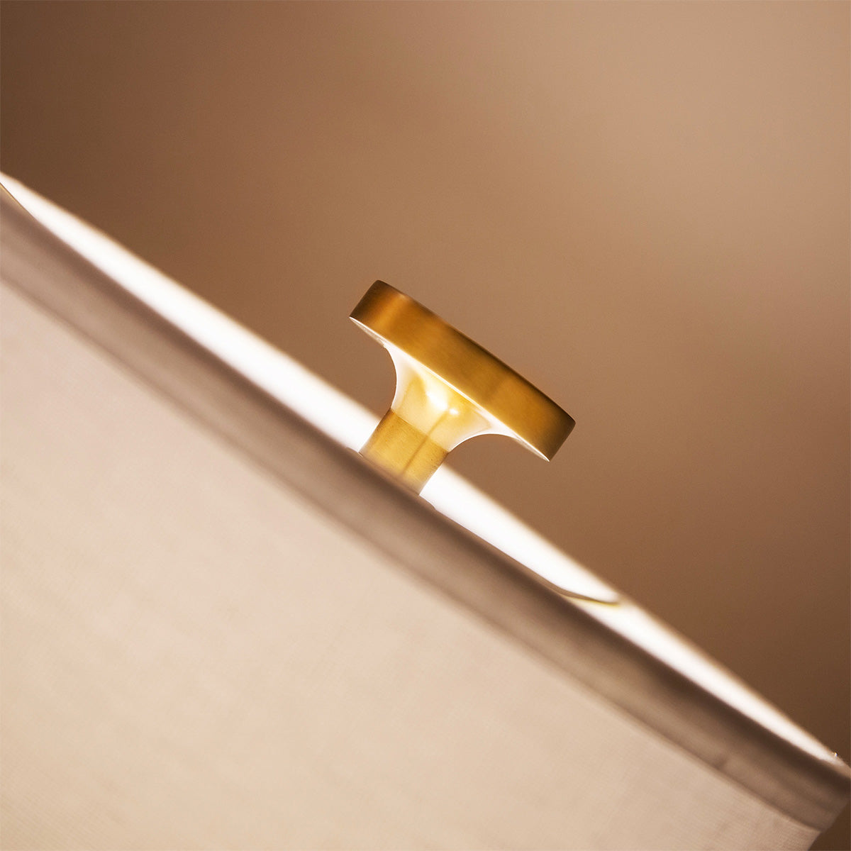 Issa Table Lamp in Brushed Gold with Ivory Linen Shade