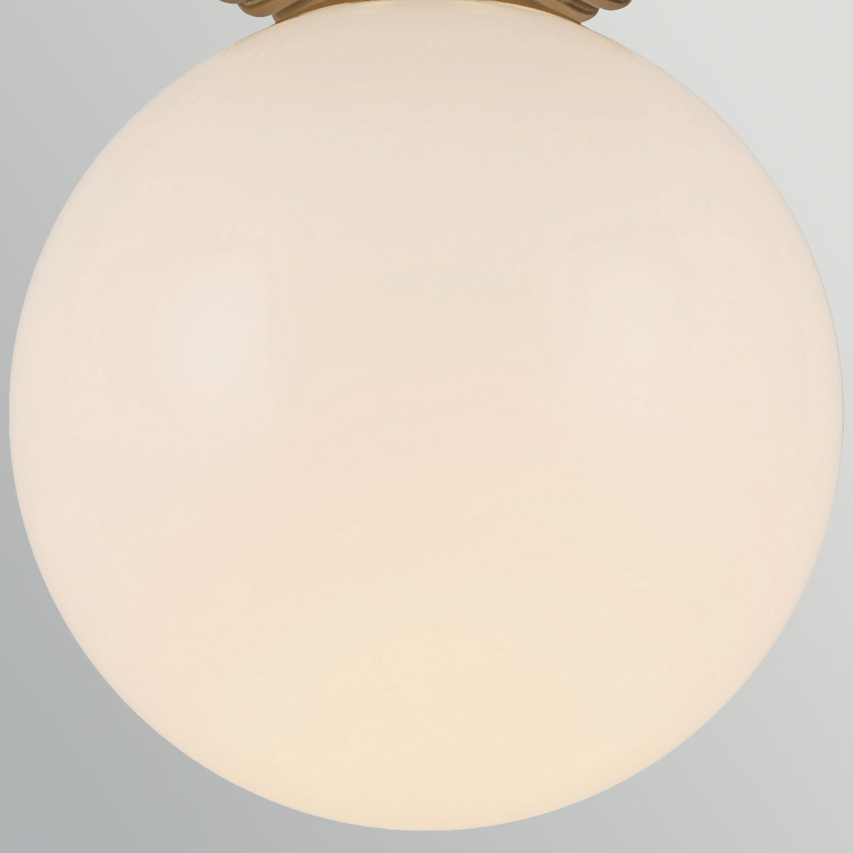 Otis IP44 Ceiling Light in Brushed Gold with Shiny Opal Glass Globe Diffuser