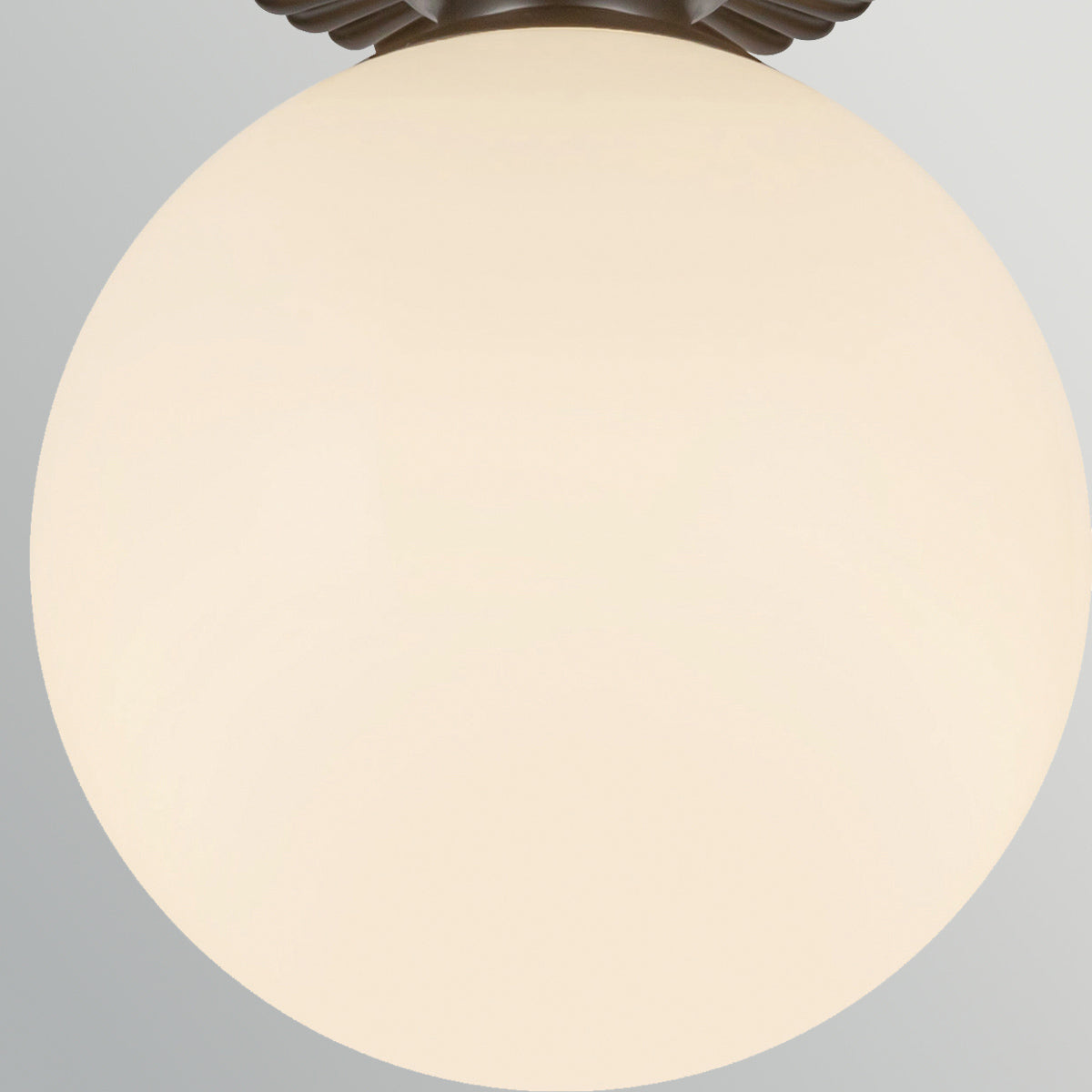 Otis IP44 Ceiling Light in Matte Black with Shiny Opal Glass Globe Diffuser