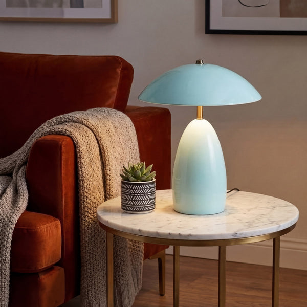 Poppy Dimmable LED Table Lamp in Cerulean Blue