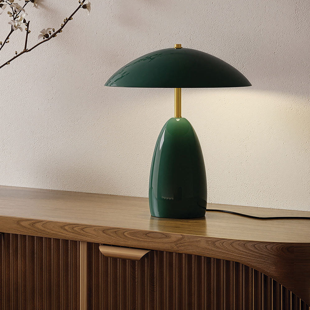 Poppy Dimmable LED Table Lamp in Pine Green
