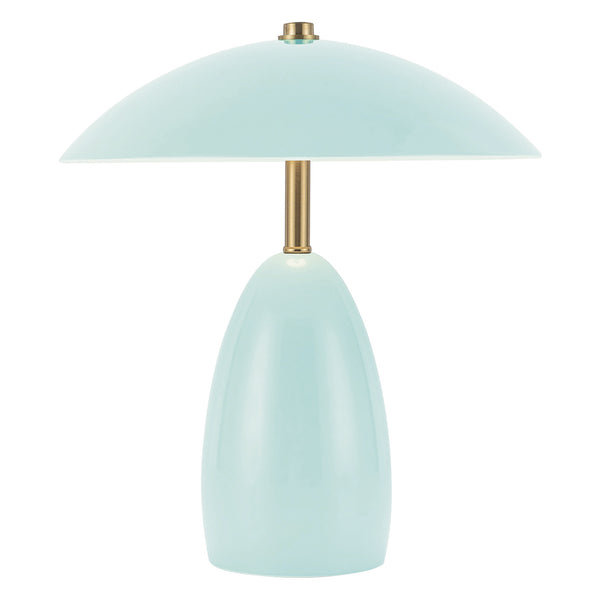 Poppy 12v LED Rechargeable Small Table Lamp in Cerulean Blue