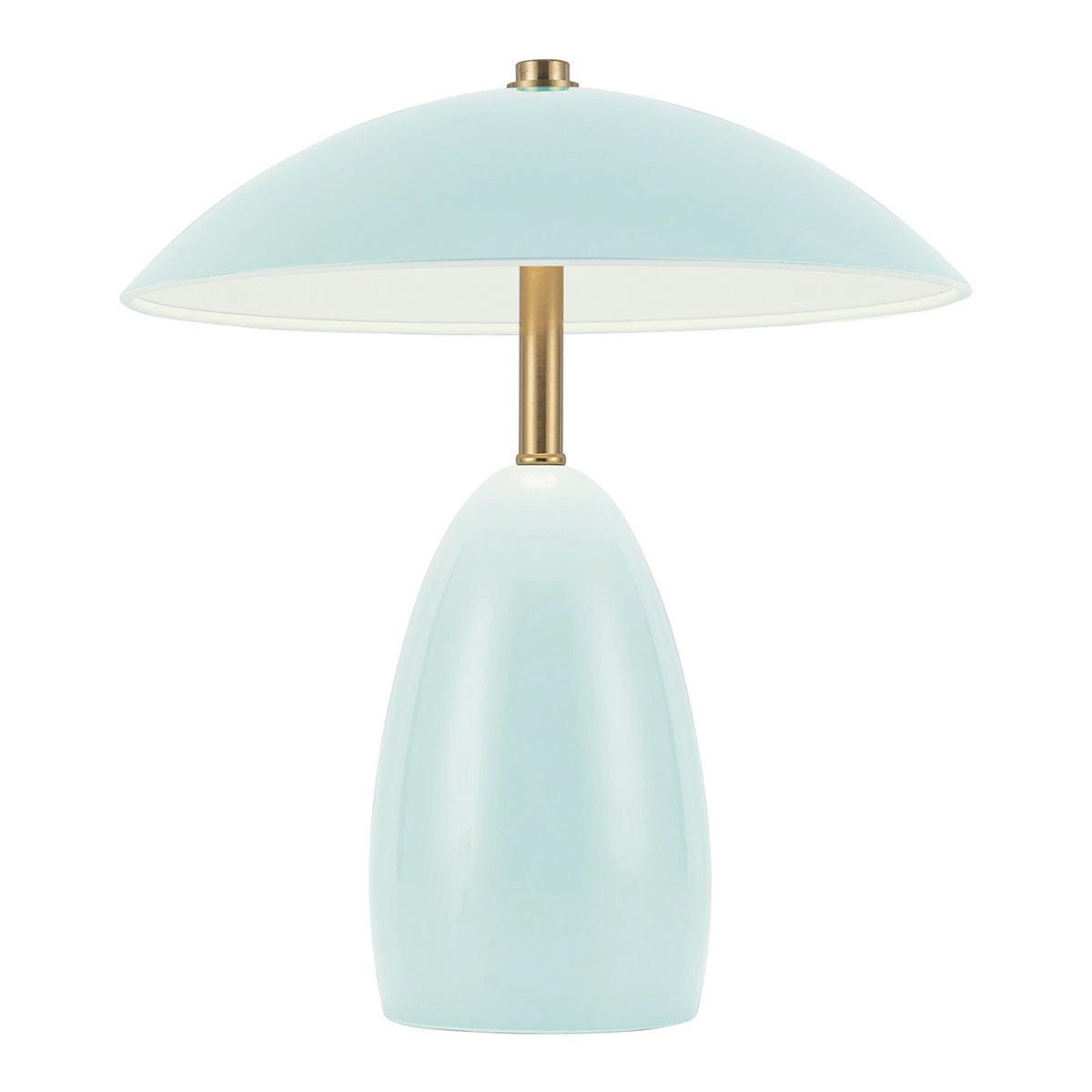 Poppy 12v LED Rechargeable Small Table Lamp in Cerulean Blue