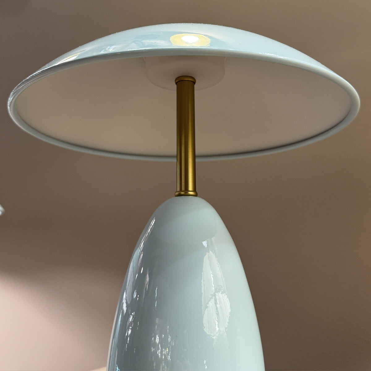 Poppy 12v LED Rechargeable Small Table Lamp in Cerulean Blue