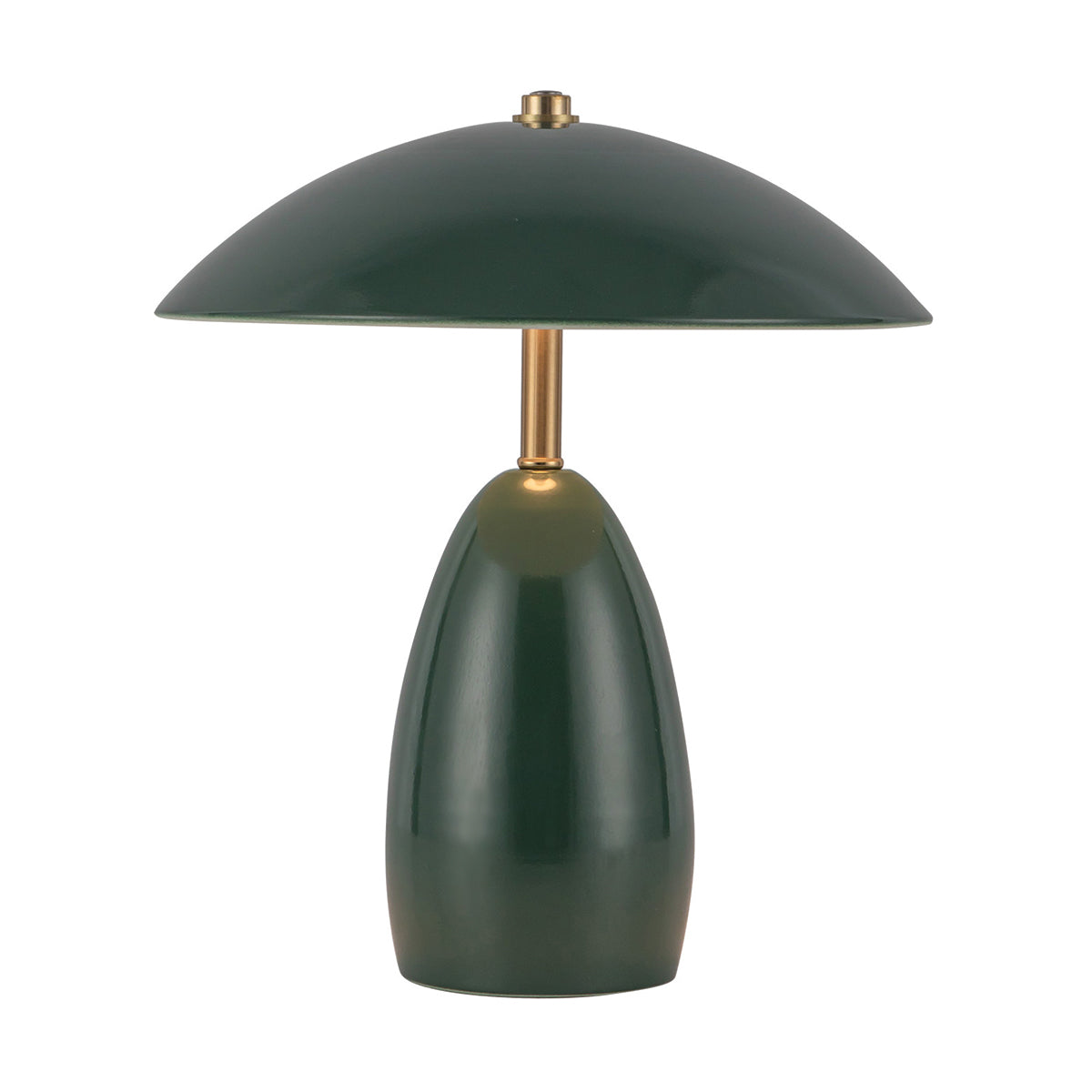 Poppy 12v LED Rechargeable Small Table Lamp in Pine Green