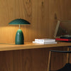 Poppy 12v LED Rechargeable Small Table Lamp in Pine Green