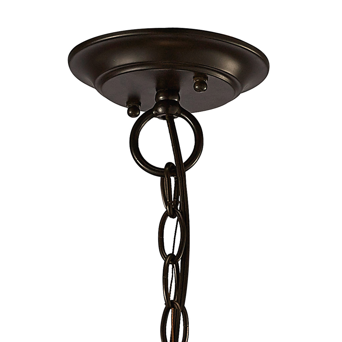 Asia 4 Light Pendant Light in Oiled Bronze with Clear Glass