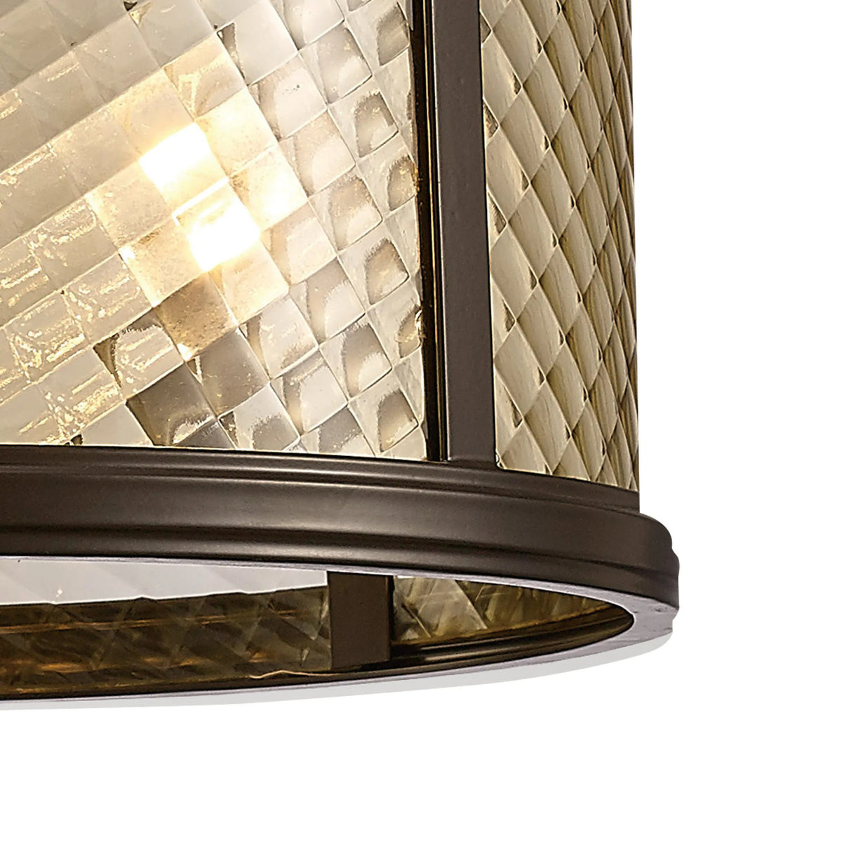 Asia 4 Light Pendant Light in Oiled Bronze with Clear Glass