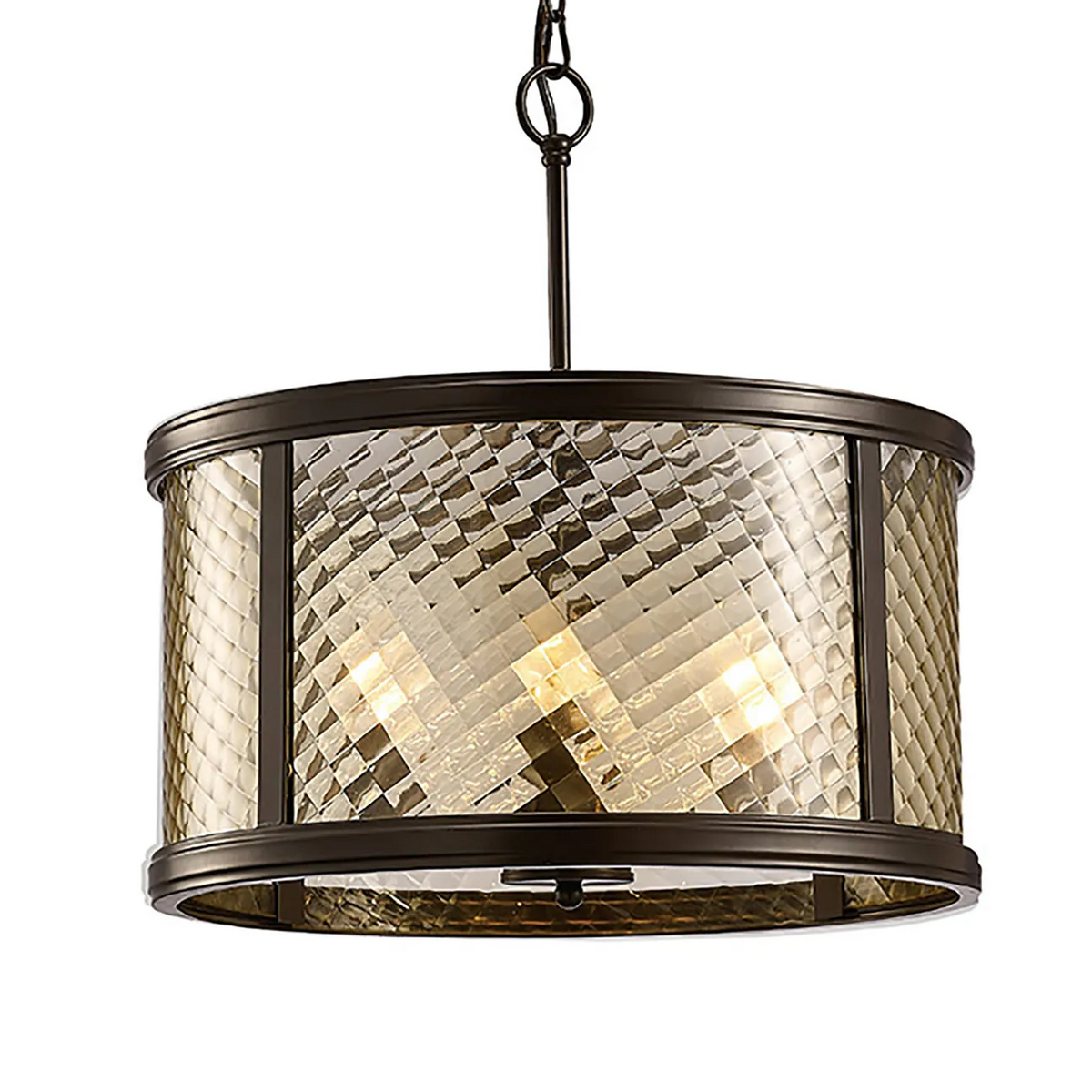 Asia 4 Light Pendant Light in Oiled Bronze with Clear Glass