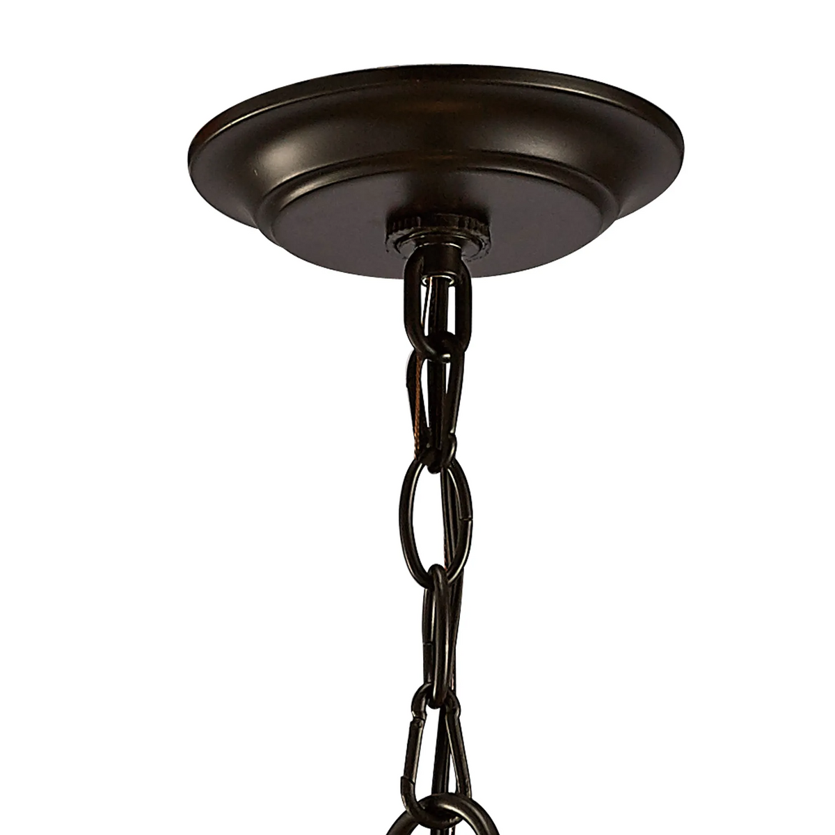 Asia 8 Light Lantern Pendant Light in Oiled Bronze with Clear Glass