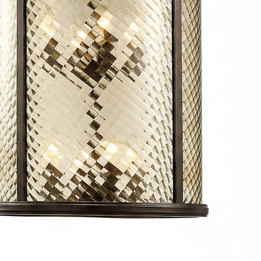 Asia 8 Light Lantern Pendant Light in Oiled Bronze with Clear Glass