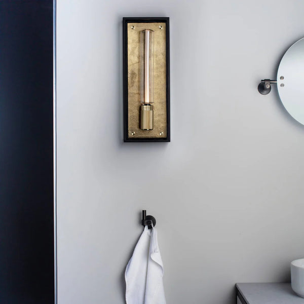 Buster + Punch Caged Wet IP44 Wall Light with Knurled Lamp Holder In Black & Brass