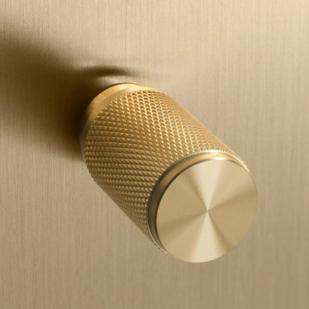 Cross Cut Knurled Dimmer Detail Kit in Brass