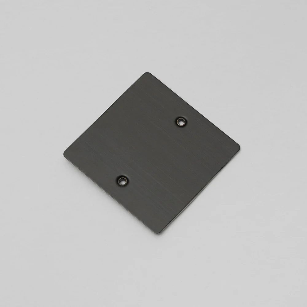 One Gang Blank Wall Plate in Smoked Bronze
