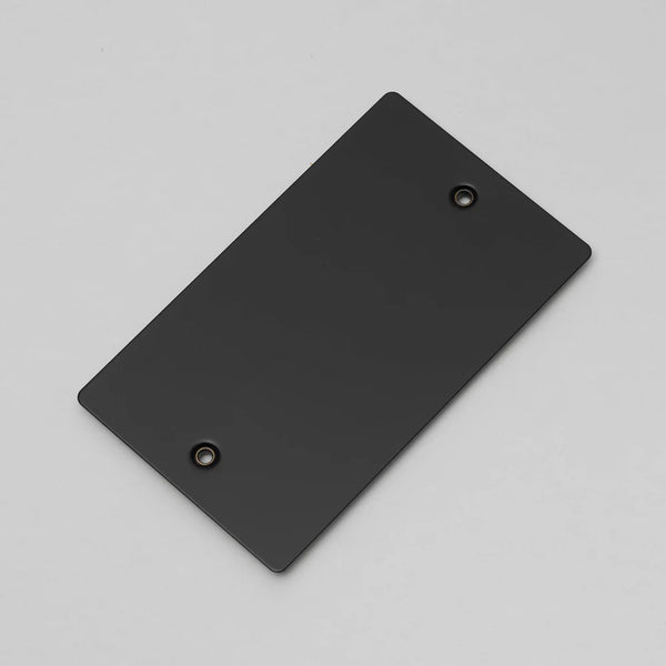 Two Gang Blank Wall Plate in Black