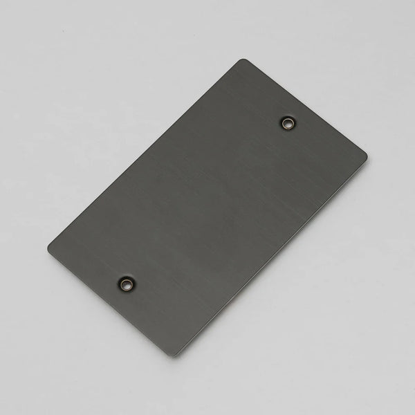 Two Gang Blank Wall Plate in Smoked Bronze