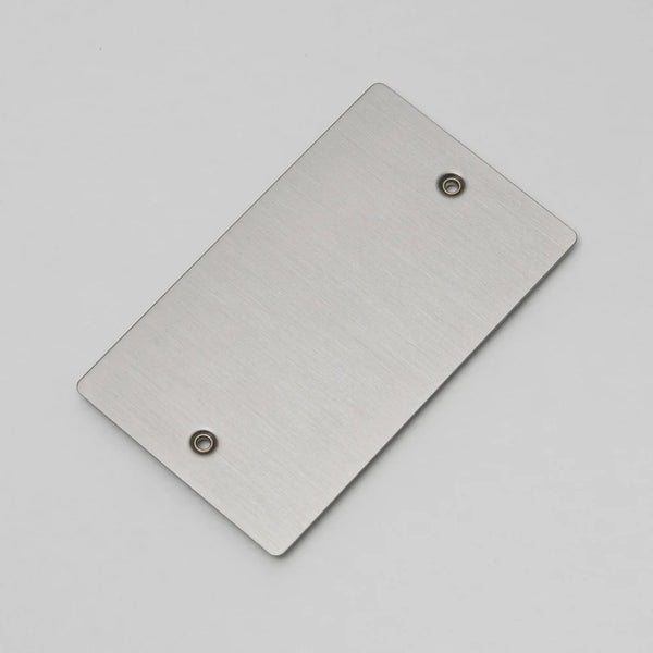 Two Gang Blank Wall Plate in Steel