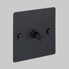 One Gang 3 Way Intermediate Light Switch in Black with Knurled Toggle