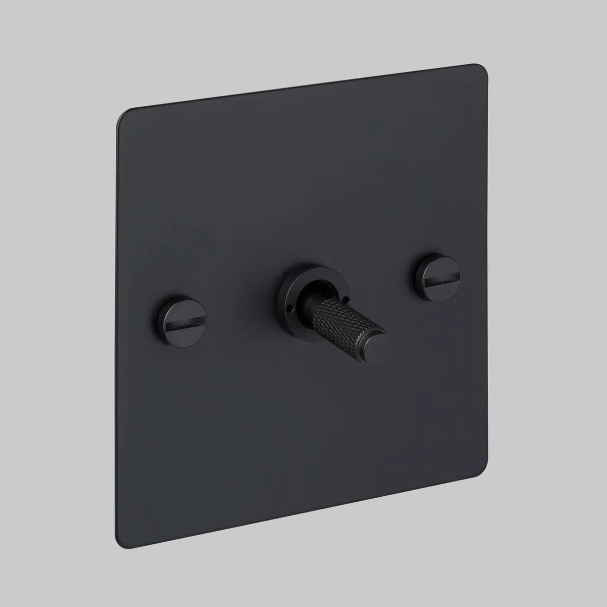One Gang 3 Way Intermediate Light Switch in Black with Knurled Toggle